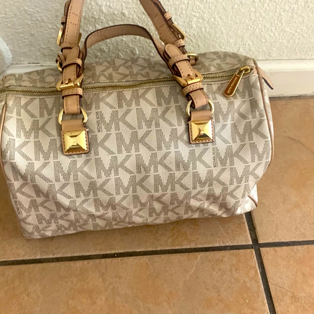 Michael Kors White Canvas Monogram Tote